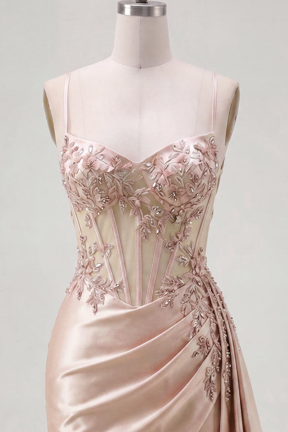 Dressystars Champagne Floral Beaded Corset Tight Short Homecoming Dress with Side Cape