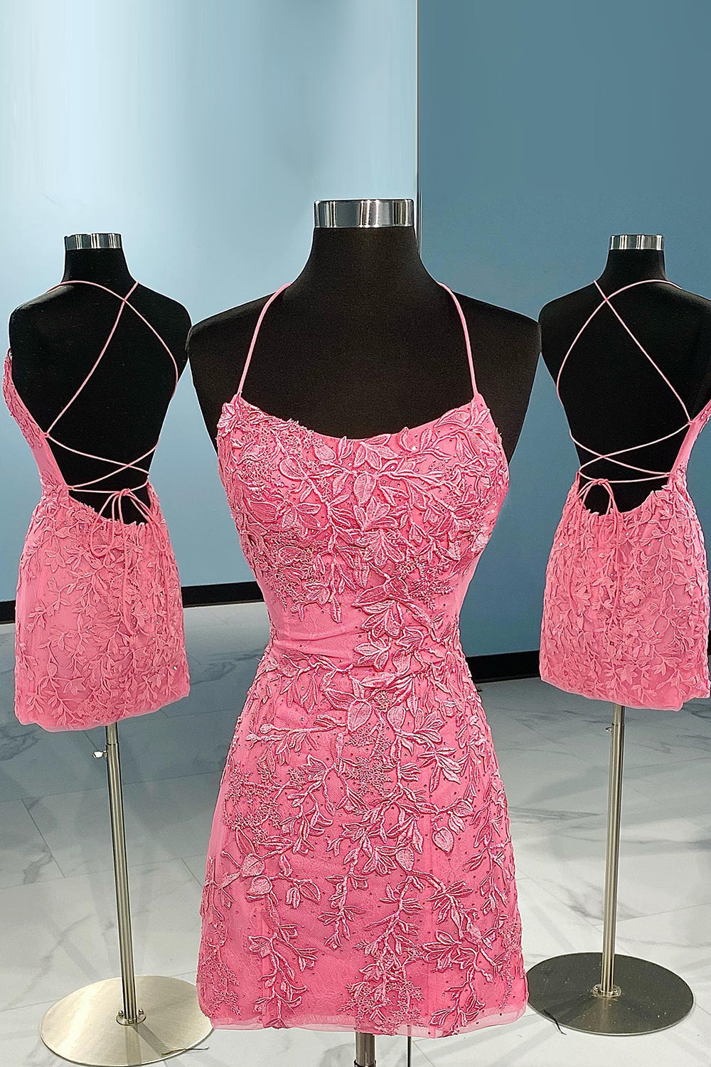 Dressystars Coral Homecoming Dress Short Tight Prom Dress with Lace Beading