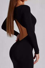 Dressystars Cut Out Jersey Black Wedding Guest Dress Long Sleeves Formal Dress With Slit