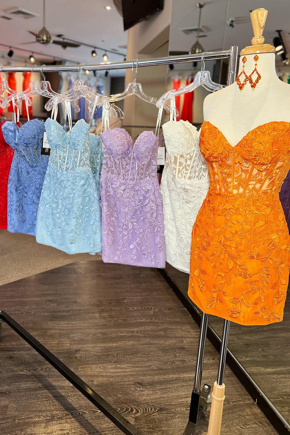 Dressystars Dark Green Homecoming Dress Strapless Corset Tight Short Prom Dress with Appliques