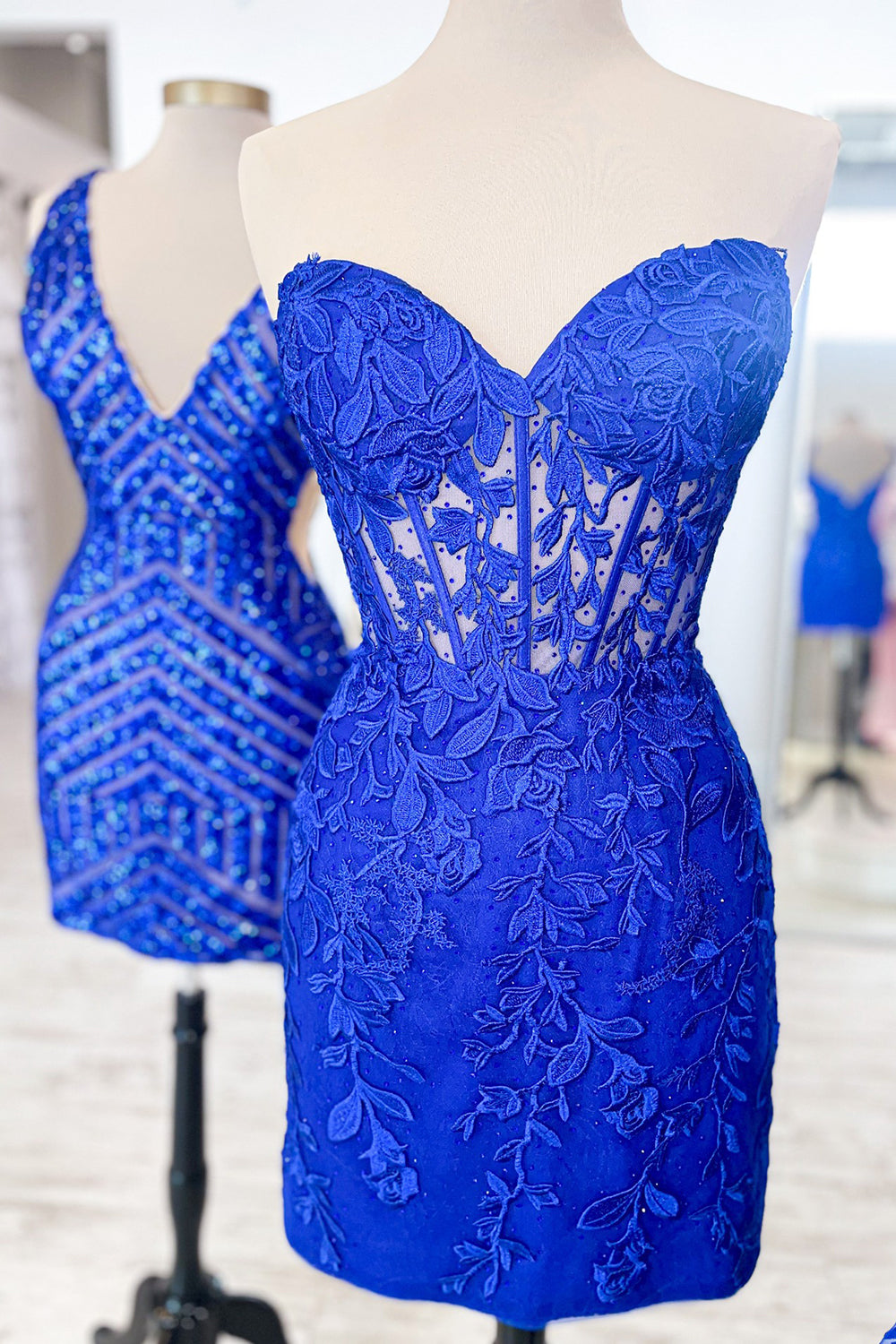 Dressystars Dark Green Homecoming Dress Strapless Corset Tight Short Prom Dress with Appliques