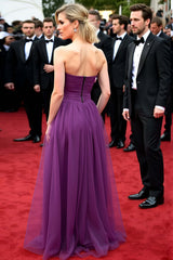 Dressystars Dark Purple Wedding Guest Dress Tulle Elegant Sweetheart A Line Gala Dress