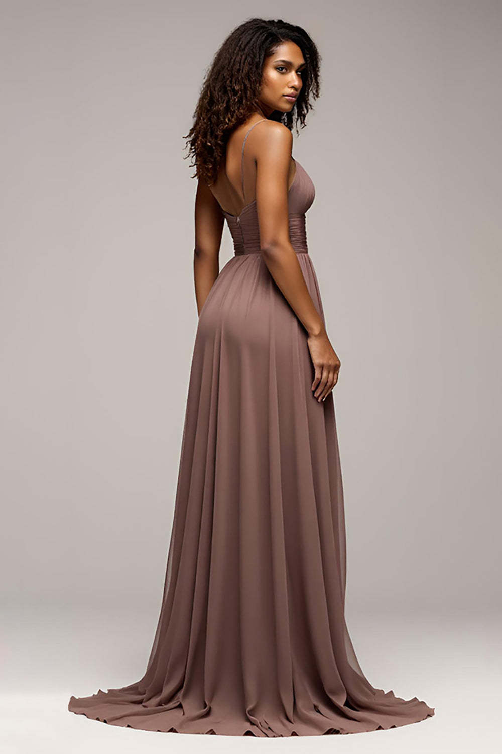 Dressystars Deep V-Neck Chiffon Dusk Long Formal Dress With Slit