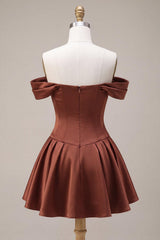 Dressystars Desert Rose A-Line Satin Short Homecoming Dress with Bow