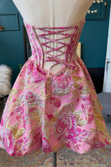 Dressystars Floral Corset Blush A-Line Short Homecoming Dress