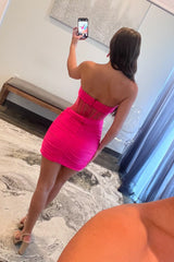 Dressystars Fuchisa Strapless Tight Corset Short Prom Dress