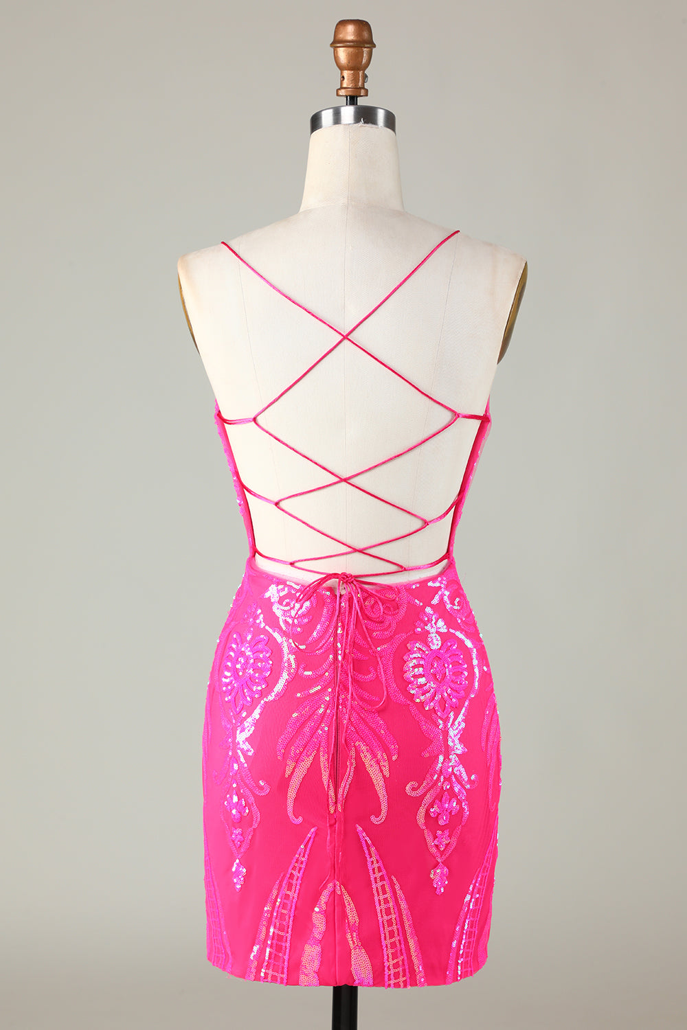 Dressystars Fuchsia Bodycon Halter Short Homecoming Dress
