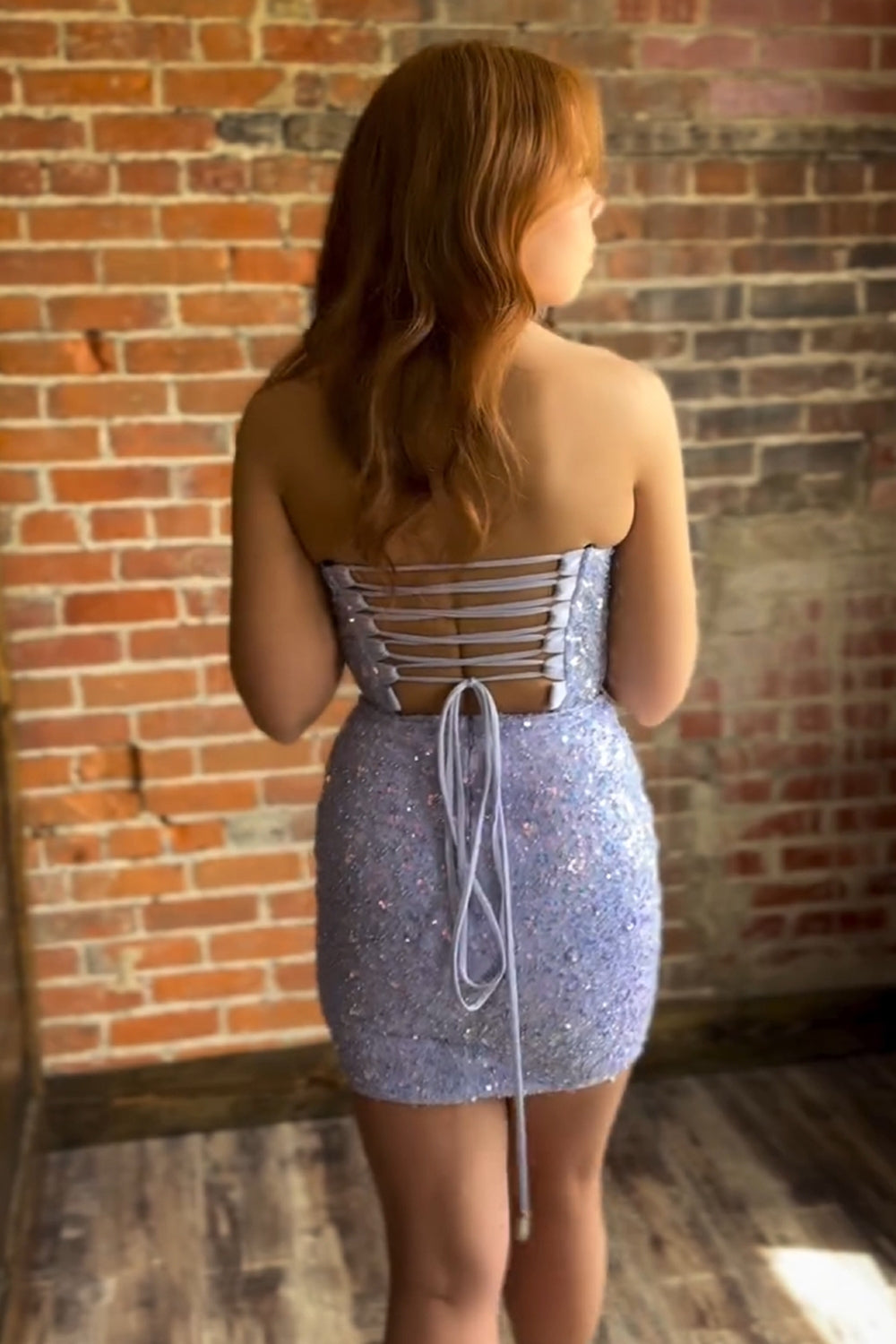 Dressystars Fuchsia Homecoming Dress Bodycon Sweetheart Sequin Corset Tight Short Prom Dress