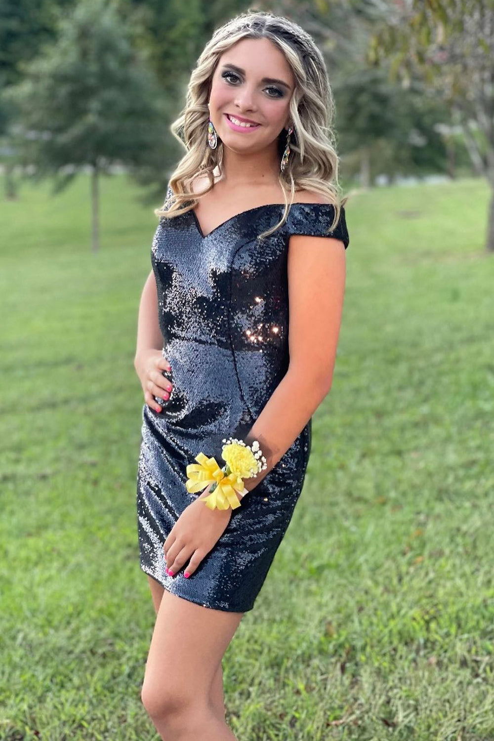 Dressystars Fuchsia Homecoming Dress Off The Shoulder Tight Short Prom Dress