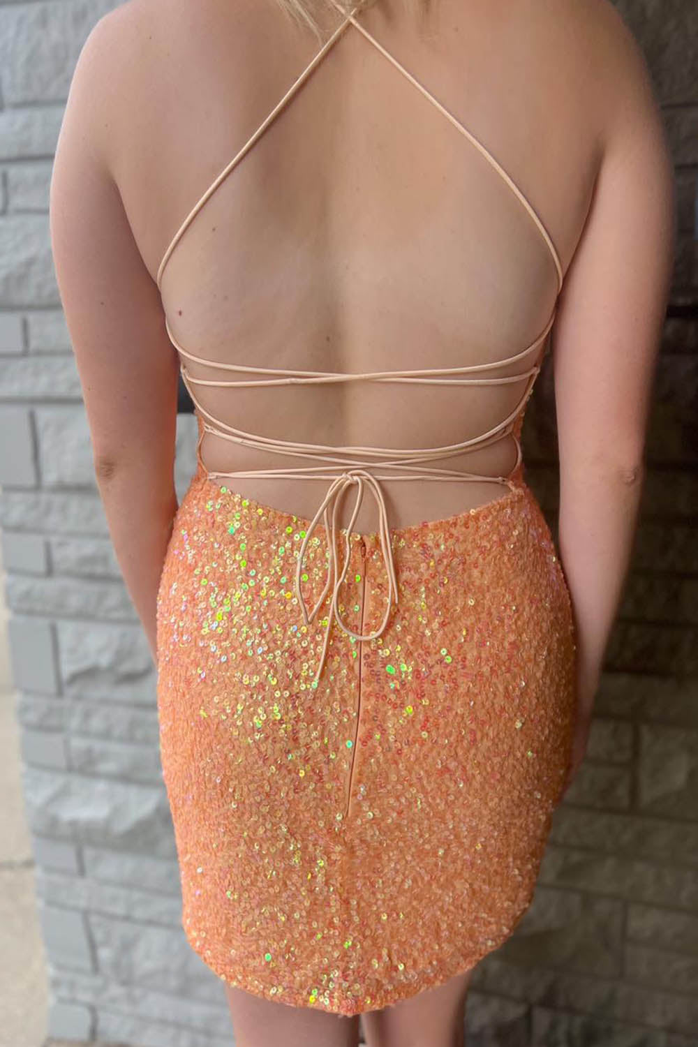 Dressystars Fuchsia Homecoming Dress Sleeveless Sequin Tight Short Prom Dress