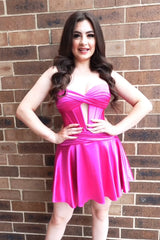 Dressystars Fuchsia Homecoming Dress Sweetheart Corset A Line Short Prom Dress