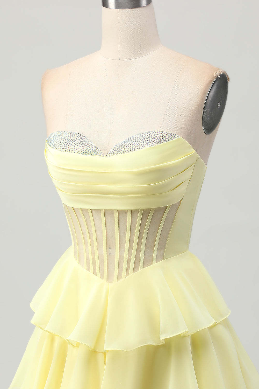 Dressystars Fuchsia Ruffled Homecoming Dresses Sweetheart Short Corset Cocktail Dresses With Beading