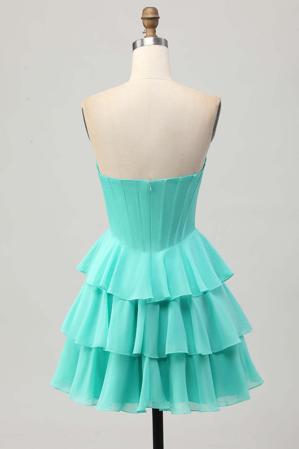 Dressystars Fuchsia Ruffled Homecoming Dresses Sweetheart Short Corset Cocktail Dresses With Beading