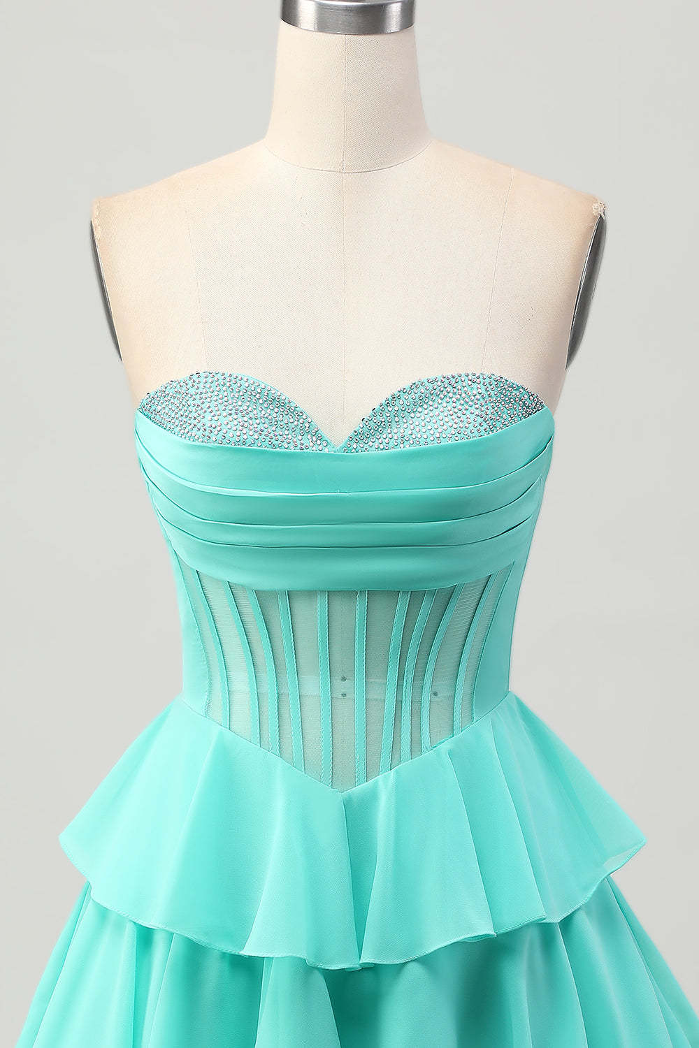Dressystars Fuchsia Ruffled Homecoming Dresses Sweetheart Short Corset Cocktail Dresses With Beading