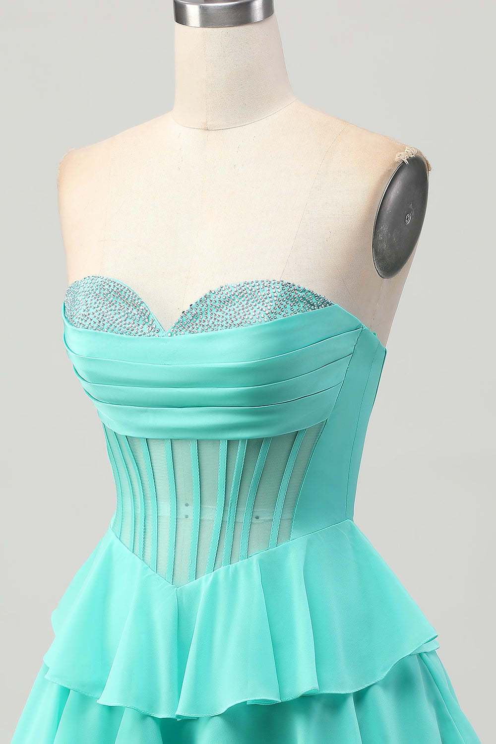 Dressystars Fuchsia Ruffled Homecoming Dresses Sweetheart Short Corset Cocktail Dresses With Beading