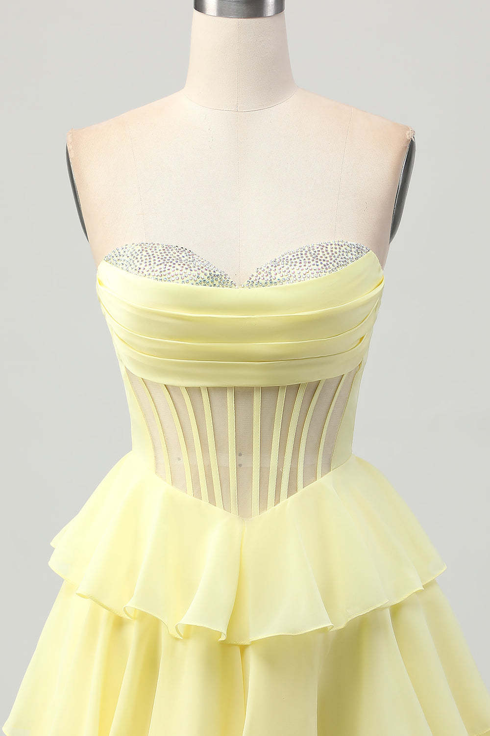 Dressystars Fuchsia Ruffled Homecoming Dresses Sweetheart Short Corset Cocktail Dresses With Beading