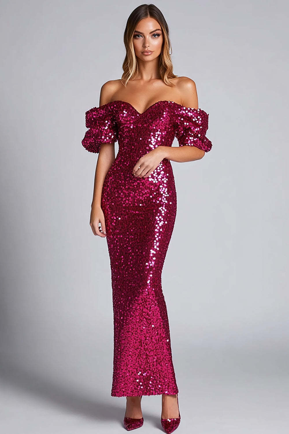Dressystars Fuchsia Wedding Guest Dress Strapless Sheath Long Formal Dress