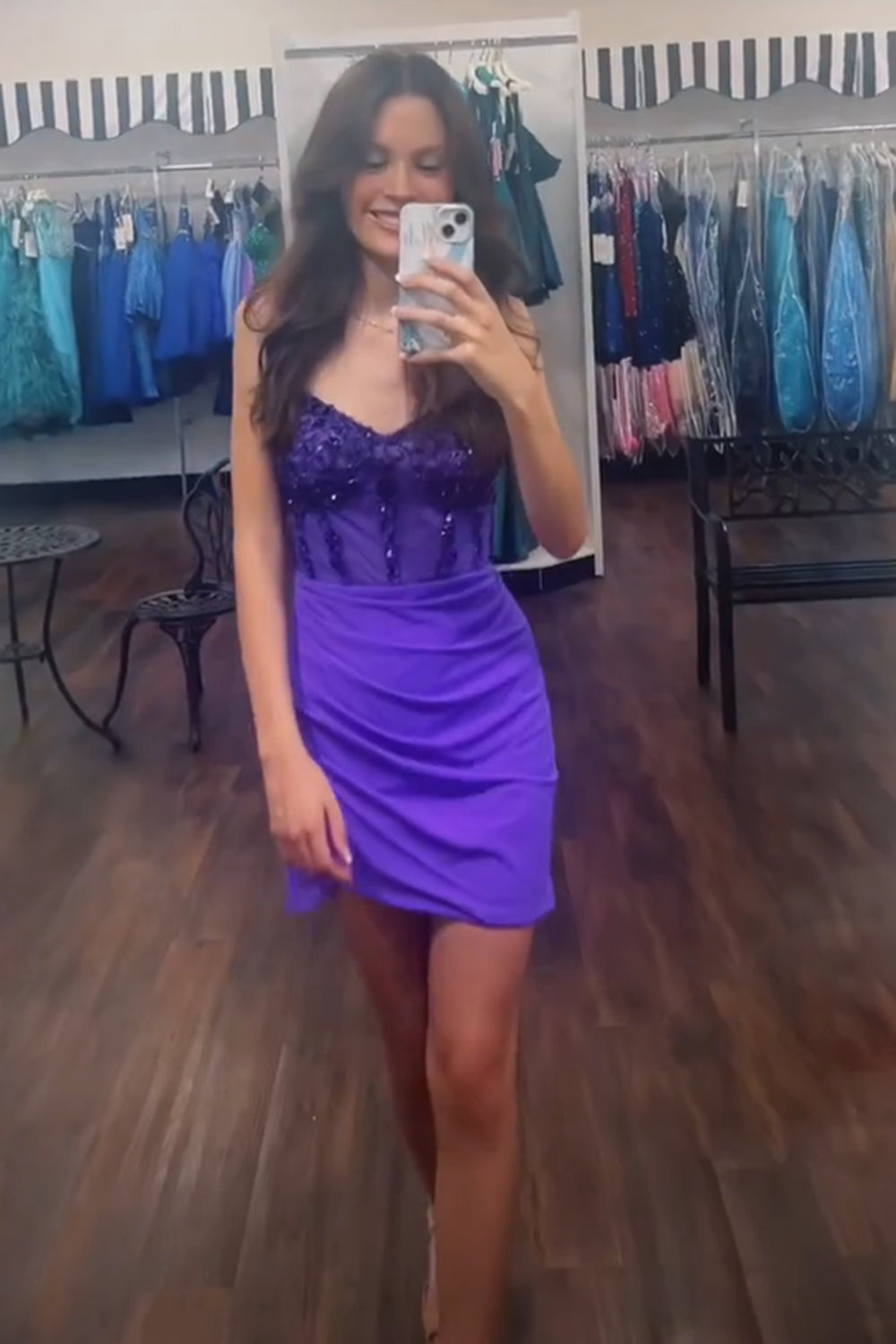 Dressystars Glitter Black Homecoming Dress Corset Satin Asymmetrical Tight Short Prom Dress with Sequin