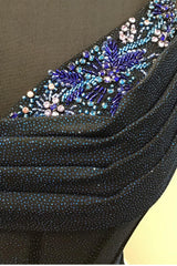 Dressystars Glitter Navy Homecoming Dress Beaded Corset Lace-Up Back Tight Short Prom Dress