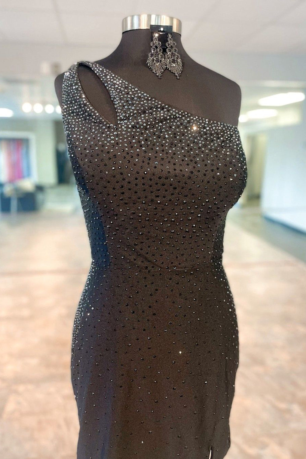 Dressystars Glitter Orange Homecoming Dress One Shoulder Sequin Tight Short Prom Dress