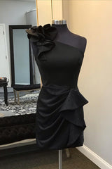 Dressystars Glitter Red Homecoming Dress One Shoulder Tiered Prom Dress With Beadings