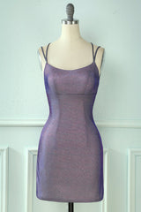 Dressystars Glitter Tight Purple Homecoming Dress Prom Dress
