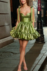 Dressystars Green Homecoming Dress A-Line Bowknot Cocktail Dress