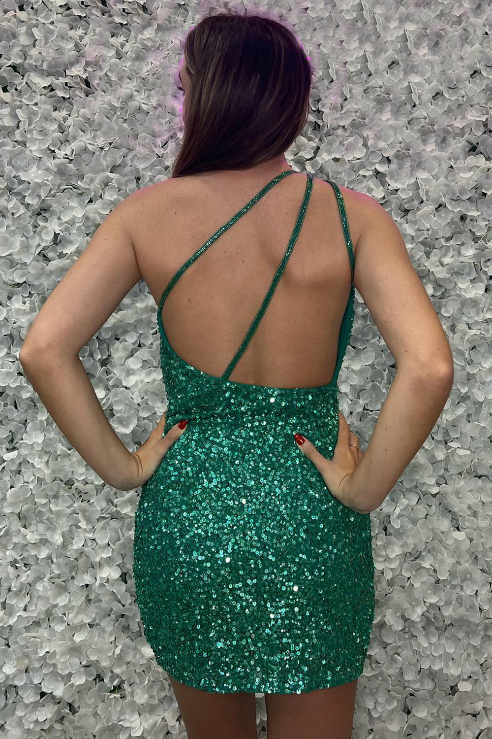 Dressystars Green Homecoming Dress Backless Tight Short Prom Dress With Sequin