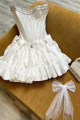 Dressystars Homecoming Dress Corset Sweetheart A Line Short Prom Dress With Bow