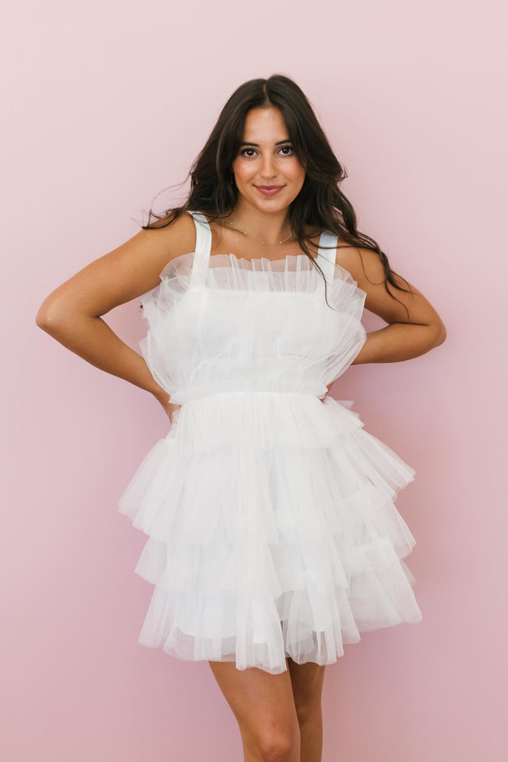 Dressystars Homecoming Dress Straps Tiered A-Line Tulle Short Prom Dress