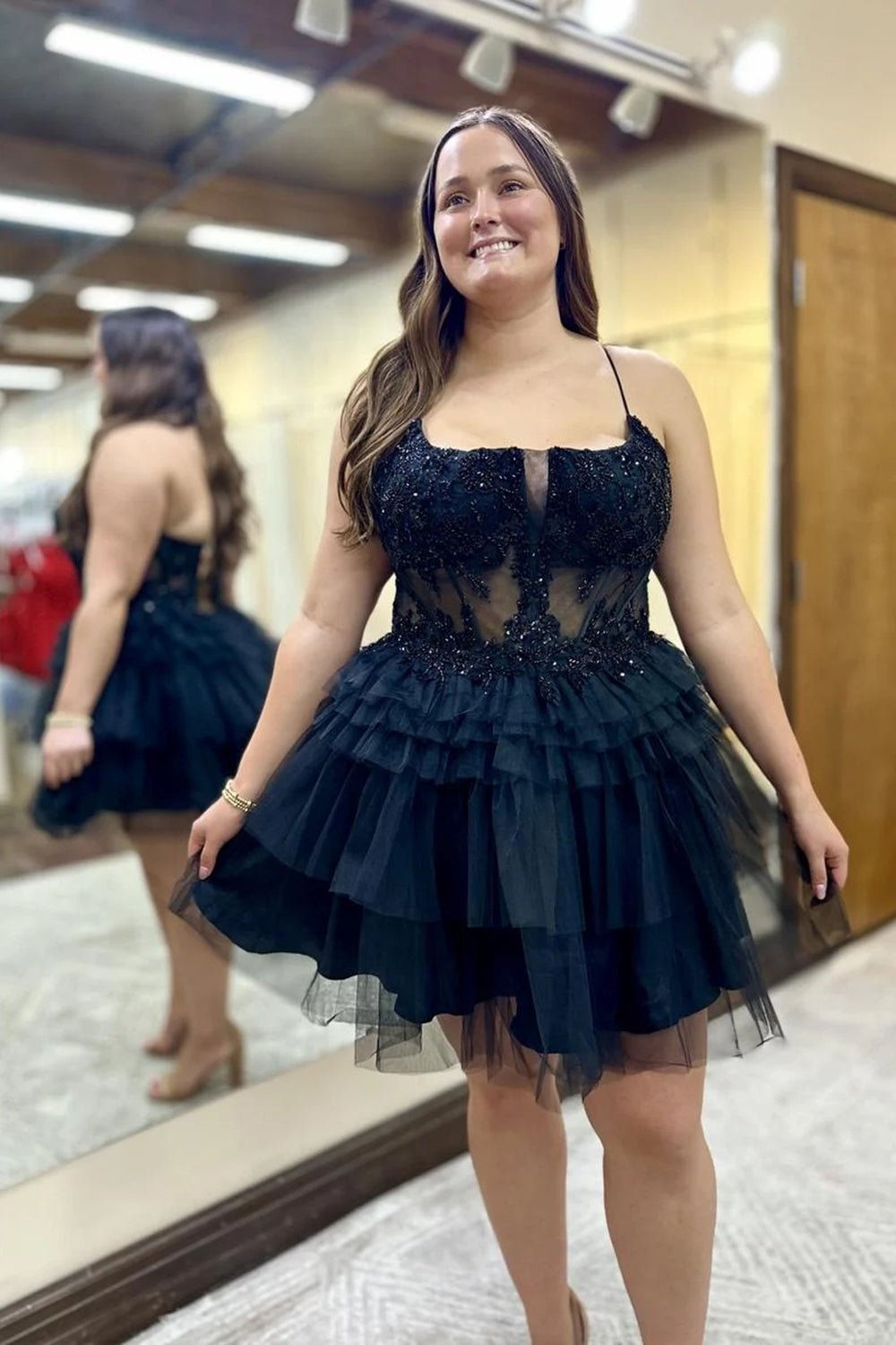 Dressystars Hot Pink Homecoming Dress A Line Spaghetti Straps Corset Short Prom Dress