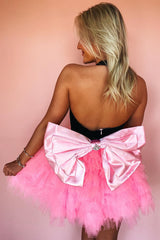 Dressystars Ivory Homecoming Dress A Line Halter Tiered Short Prom Dress With Bow