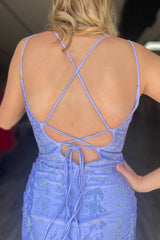 Dressystars Lavender Homecoming Dress Sequin Tight Short Satin Prom Dress