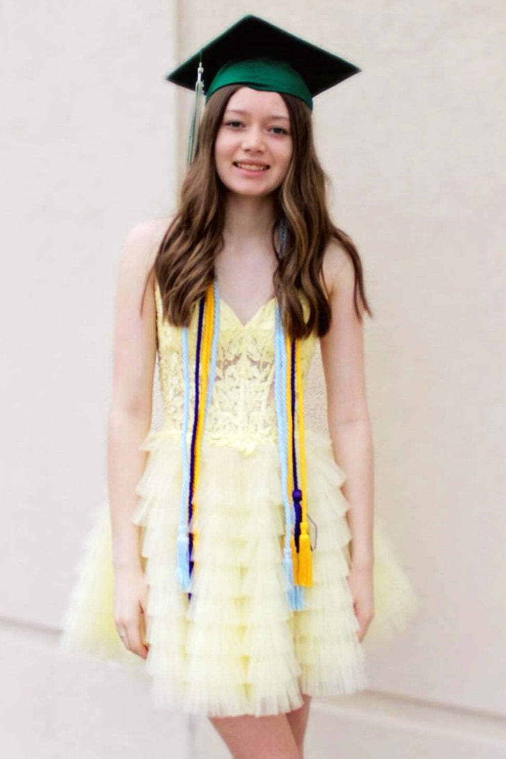 Dressystars Lemon Yellow Homecoming Dress A Line Corset Ruffled Short Prom Dress