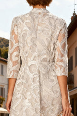 Dressystars Light Grey Chiffon V Neck 2 Piece Mother Of The Bride Jumpsuits With Jacket
