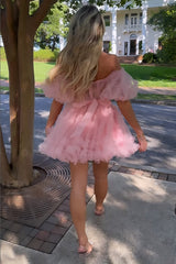 Dressystars Light Pink Homecoming Dress Corset A-Line Short Prom Dress