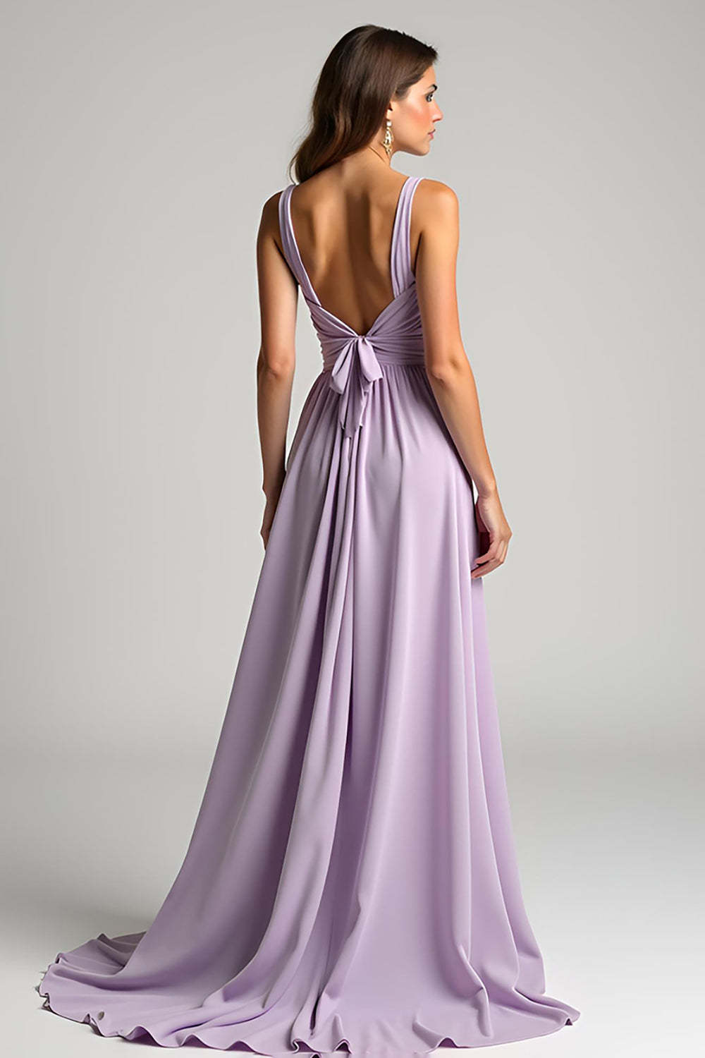 Dressystars Lilac Ruched A Line Long Formal Dress