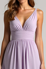 Dressystars Lilac Ruched A Line Long Formal Dress