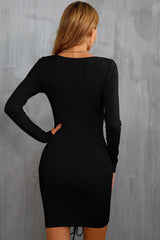 Dressystars Long Sleeves Bodycon Little Black Homecoming Dress