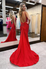 Dressystars Mermaid Prom Dress In Glitter Fabric With Open Back And Beaded Corset Bodice Formal Evening Gown