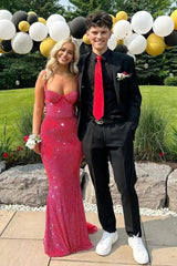 Dressystars Mermaid Sweetheart Red Long Prom Dress With Beading Formal Evening Gown