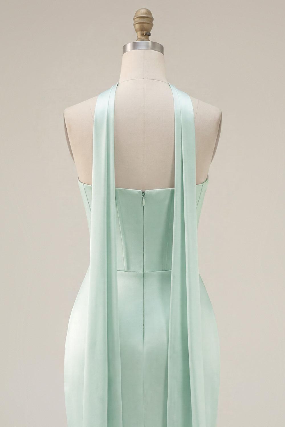 Dressystars Mint Green Strapless Ruched Corset Tight Short Homecoming Dress with Slit