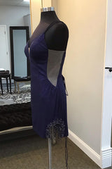 Dressystars Navy Homecoming Dress Fringed Tight Short Prom Dress