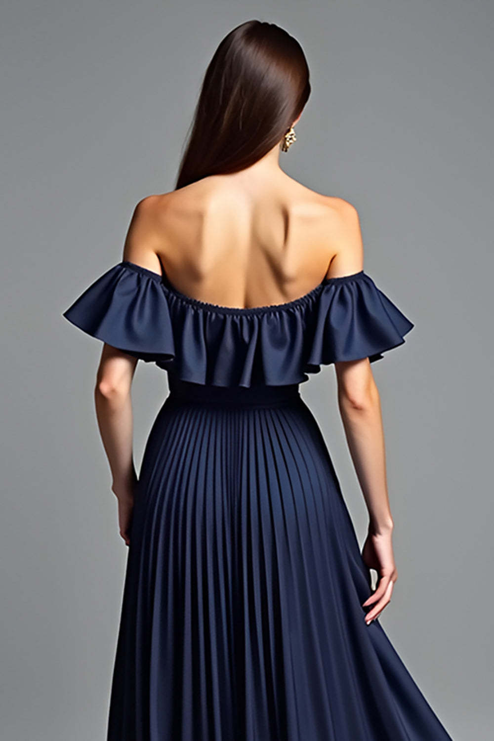 Dressystars Navy Wedding Guest Dress Beaded Halter A Line Long Formal Dress
