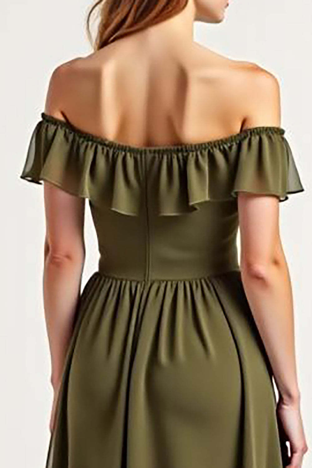Dressystars Olive Wedding Guest Dress Chiffon Long Off The Shoulder Formal Dress