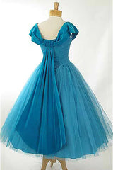 Dressystars Peacock Blue Homecoming Dress Square Neck A Line Prom Dress