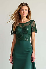 Dressystars Pine Illusion Neck Formal Dress With Beading