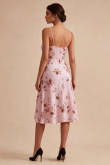 Dressystars Pink Floral Spaghetti Straps Ruffled A-Line Short Homecoming Dress
