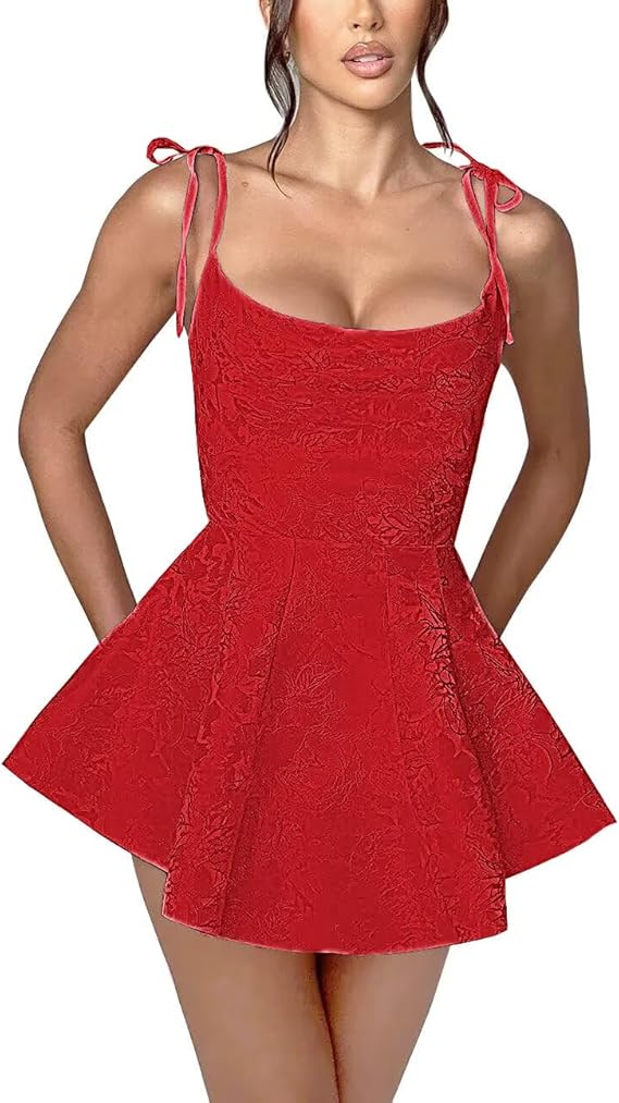 Dressystars Pink Jacquard Homecoming Dress Satin Spaghetti Straps Short Party Dress