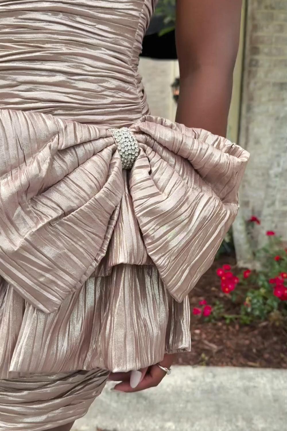 Dressystars Pink Pleated A Line Homecoming Dresses Short Cocktail Dresses With Bow